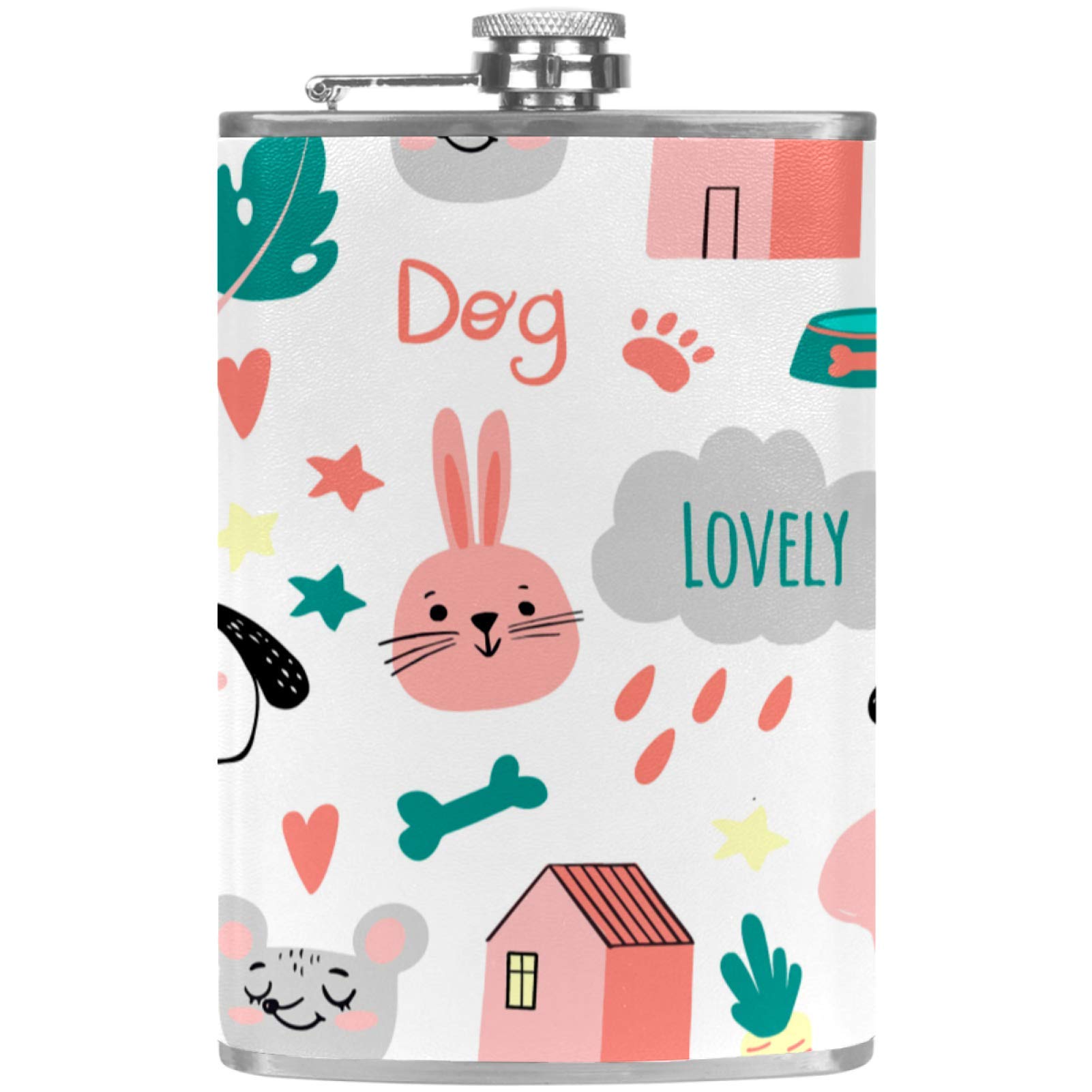 Flasque à whisky de poche en cuir et entonnoir pour le camping chic