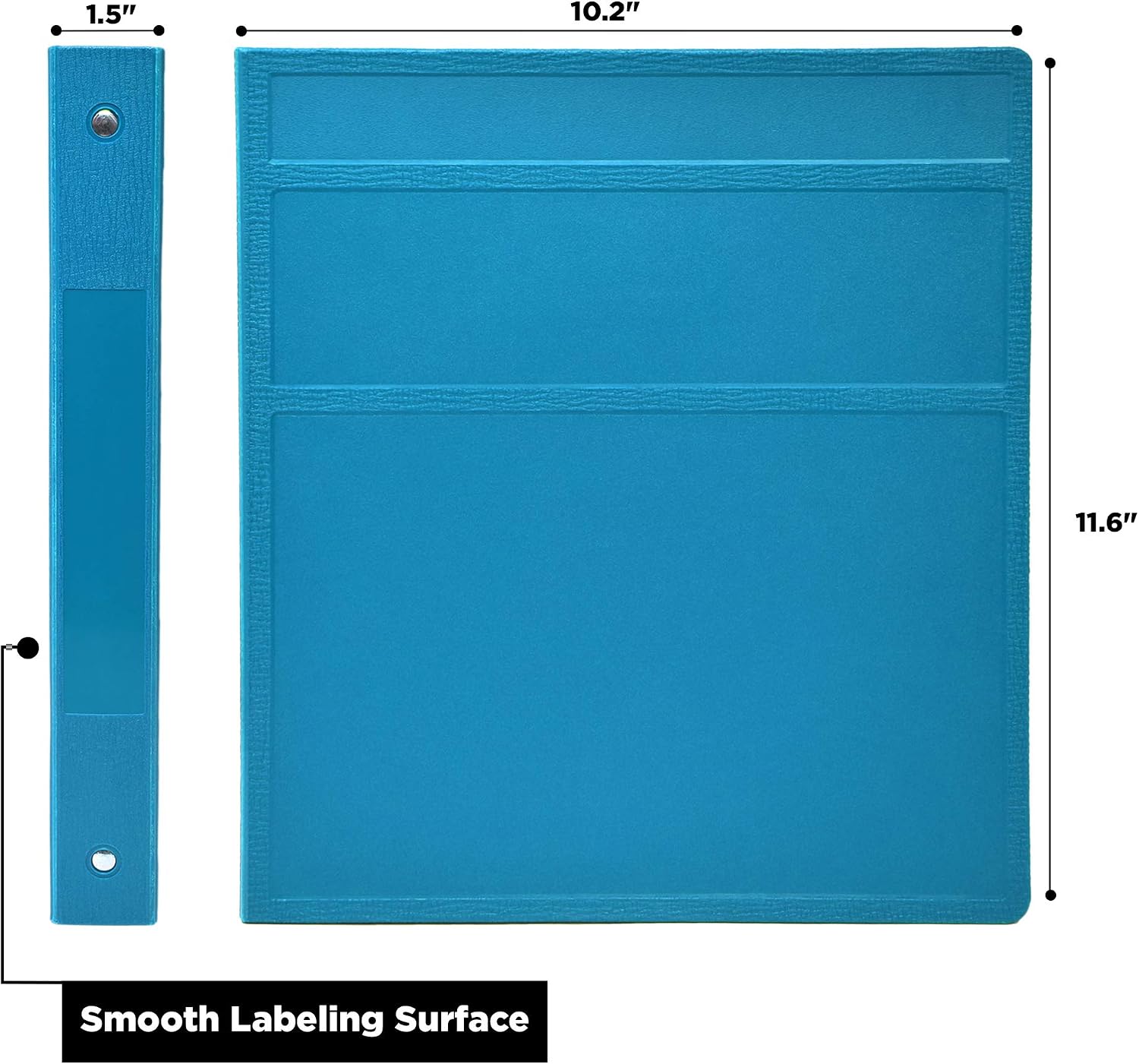 Carstens Paper Charting Toolkit with 1-Inch Binders (Set of 20), Including 11-Tab Blank Plastic Dividers and ID Cards – Side Opening, Blue