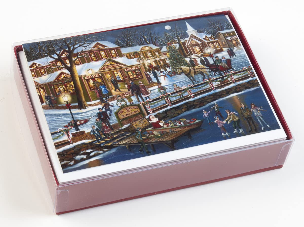 Weihnachtskarten, Weihnachtsdorf – 15 Karten & 16 Folienumschläge