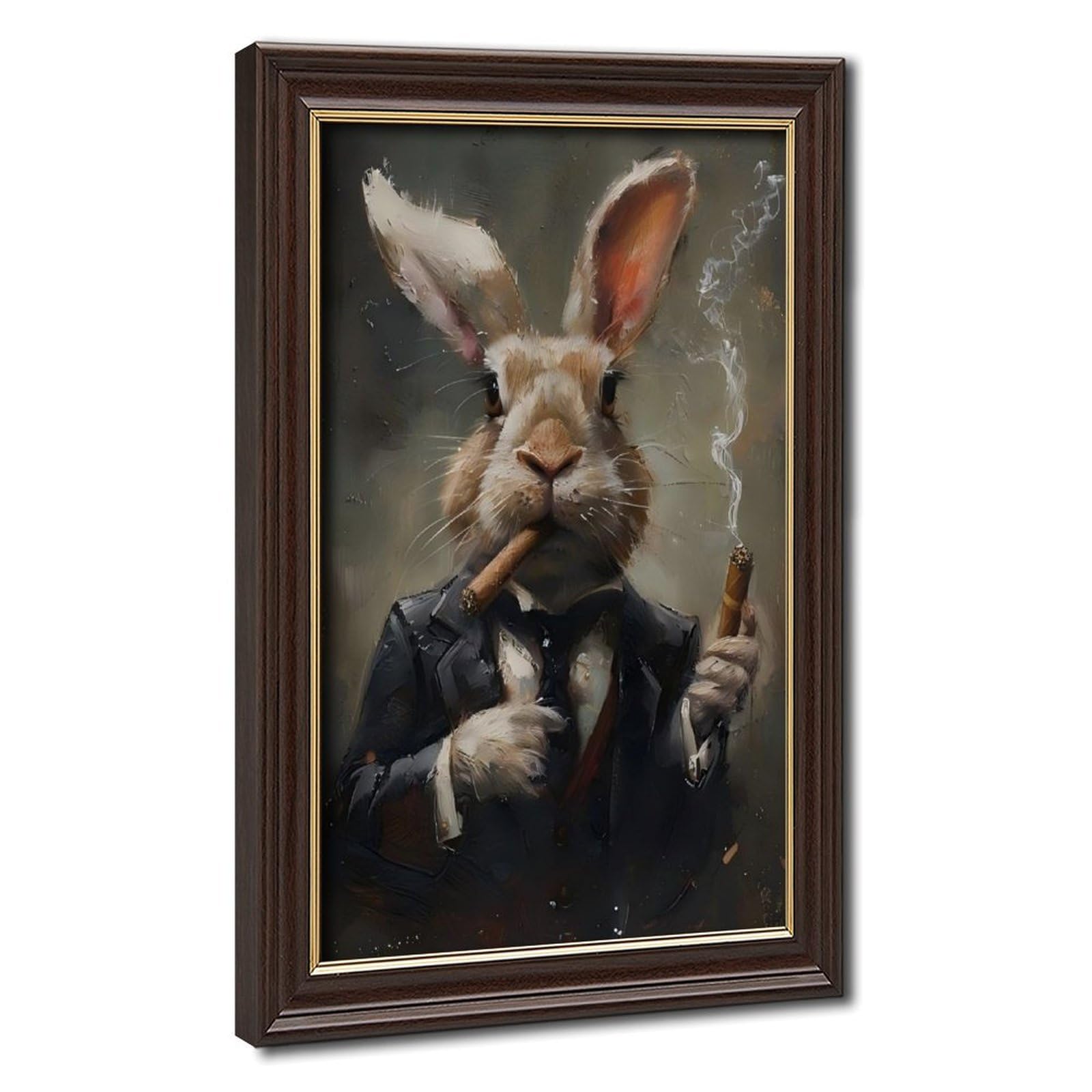 Bareronor Retro Rabbit Canvas Poster Bedroom Decor Landscape Office Room Decor Gift 24" L X 36" W