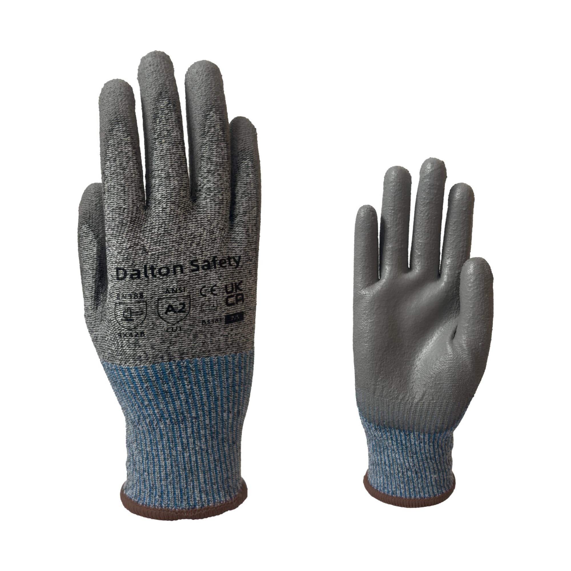 Dalton Safety Pair Of Large Cut Resistant Level 3 Work Gloves, HPPE Knitted Cuff
