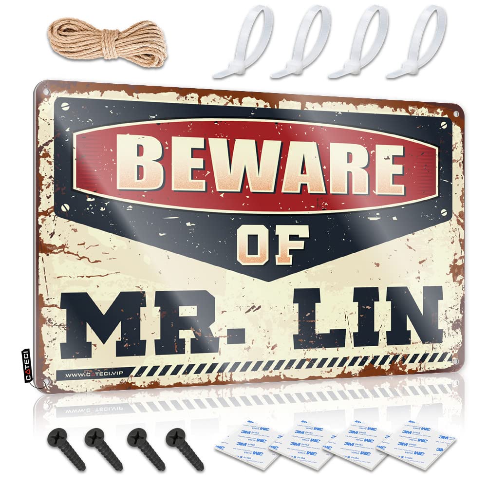 Fzfn Colour Camper Van Accessories, Plaques Patio Nice Beware Of Mr. Lin | Rustic Farmhouse Wall Art(30X40cm)