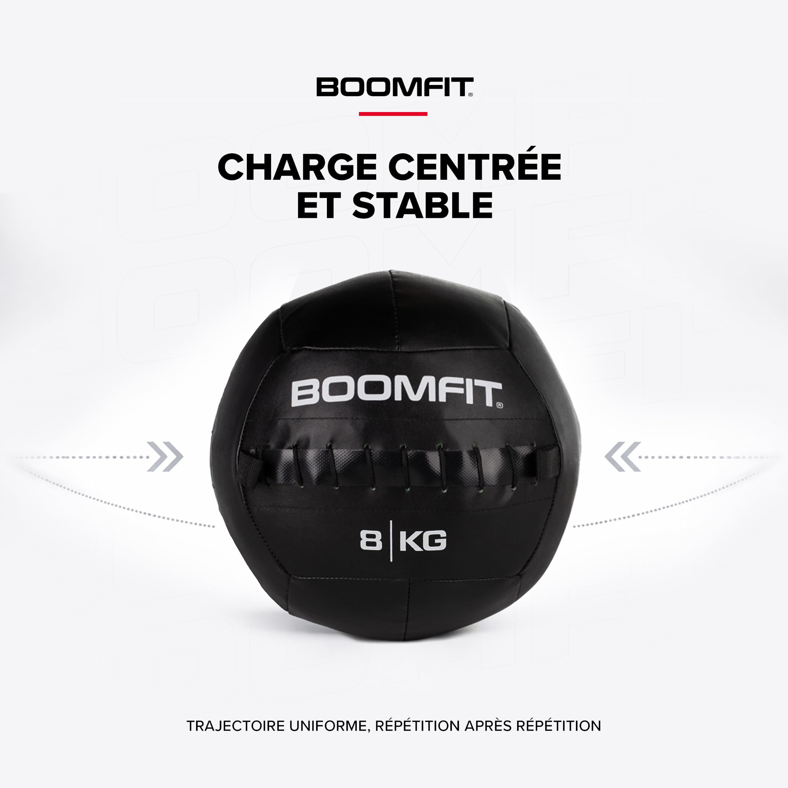 BOOMFIT Wall Ball 2-15kg | Medecine Ball Lestée pour Crossfit et WOD | Ballon de Fitness en Cuir Synthétique | Puissance Explosive et Musculation | Athlètes et Home Gym