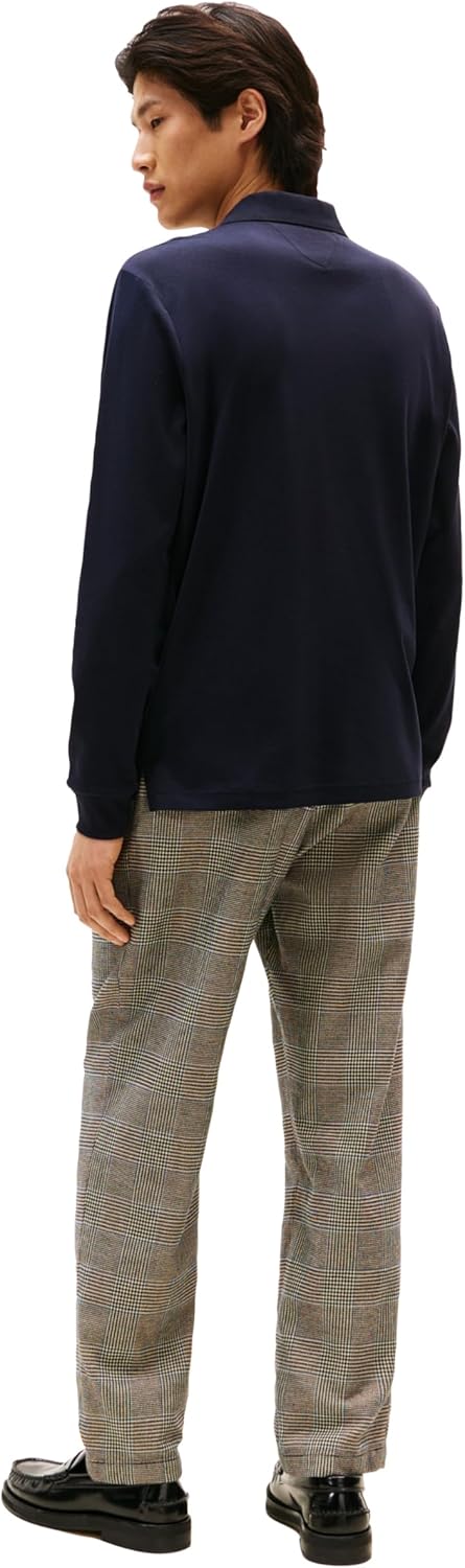 Tommy Hilfiger Mens Long Sleeve Casual Polo Shirts in Regular Fit with Liquid Cotton - Image 4