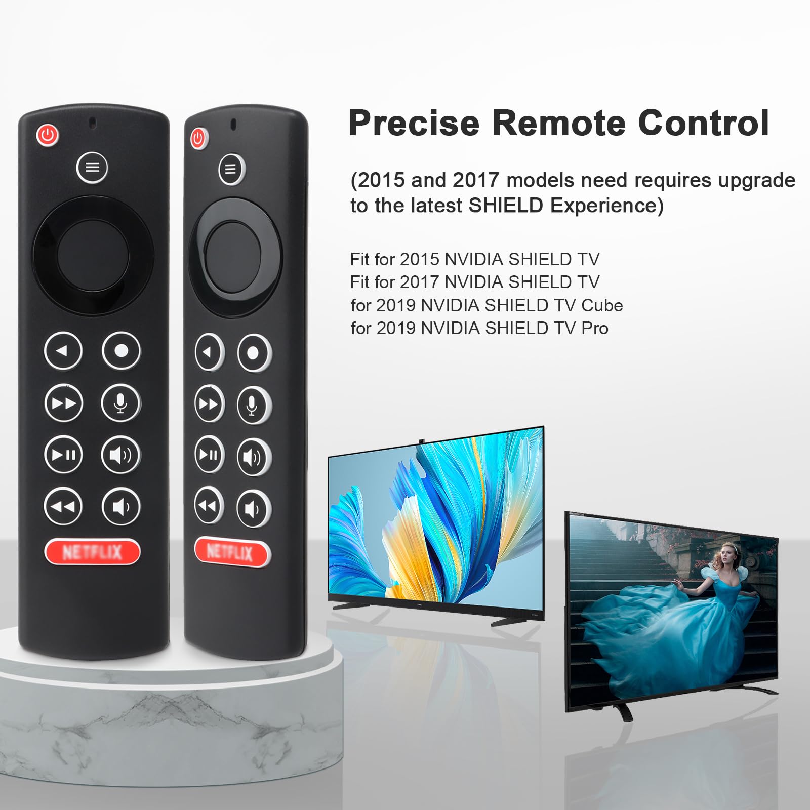 P3700 Replacement Bluetooth Voice Remote For Nvidia Shield TV (2015, 2017, 2019 Models) - With Microphone