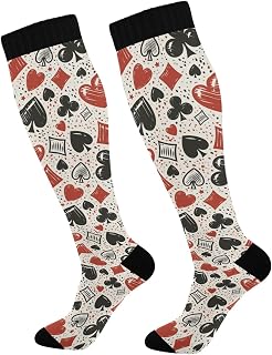 874 Crew Athletic Socks Grunge Casino Themed Crew Socks Non Slip Calf Socks Long Dress Crew Socks For Hiking Sports Travel 40cm