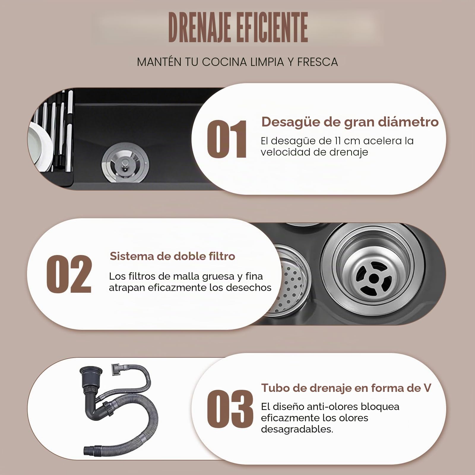 Fregadero de Exterior Independiente con Armario para Jardín y Taller, lavabo de acero inoxidable negro, cuerpo de aluminio de panel de abeja, incluye grifo de agua fría/caliente y kit de fontanería