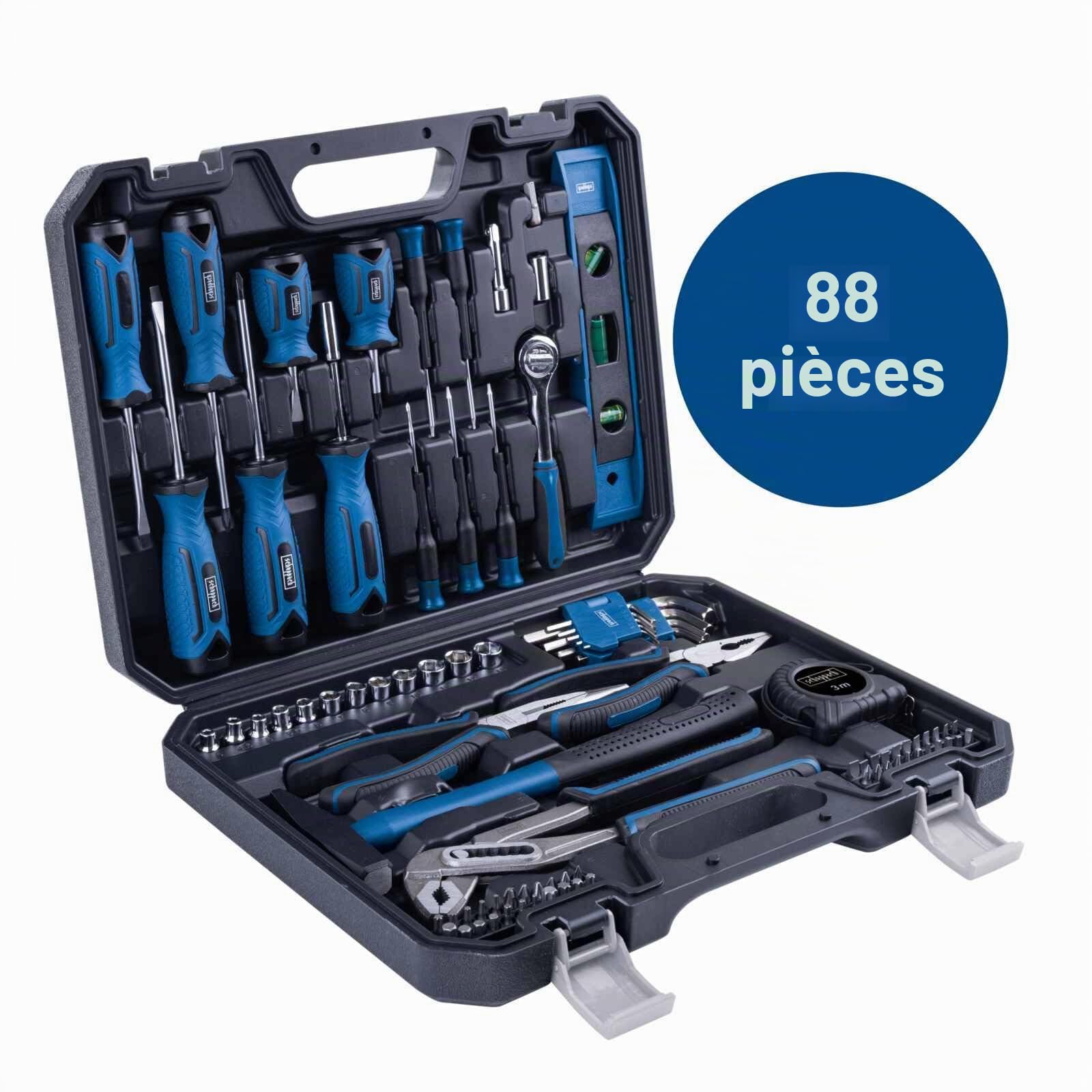 Scheppach Mallette à outils TB90 - Coffret d'outils de 88 pièces