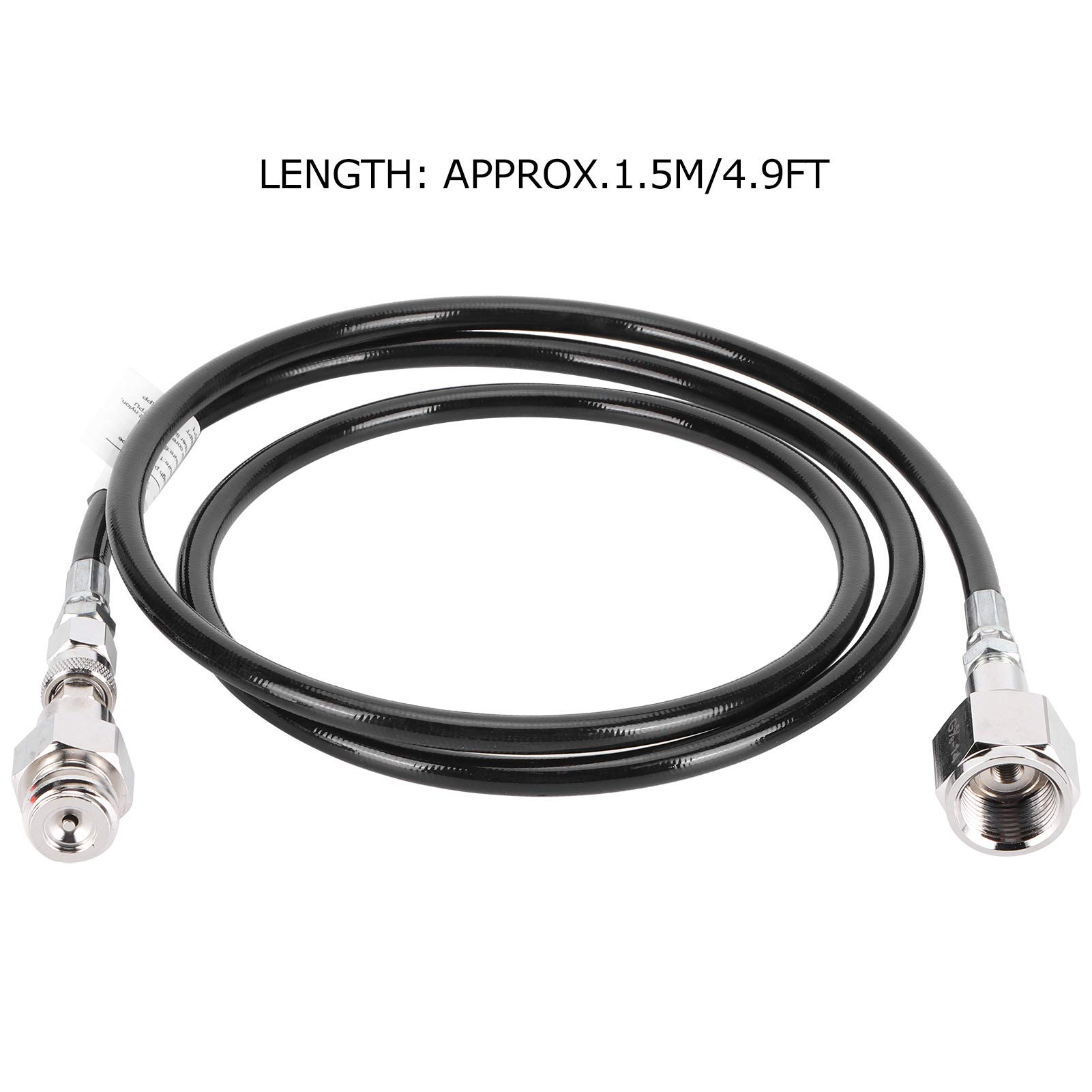 Uniwersalny adapter węża zewnętrznego CO2 ze stali nierdzewnej G5/8-14 1,5 m adapter do maszyny sodowej wąż podłącz urządzenie do sody do dużego zbiornika Co2 bezpośrednio 17000 psi