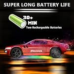 RC Drift Car 1:24 Remote Control Car 4WD 15KM/H High Speed Racing Sport Car with LED Lights RC Cars Toy Cars for Kids Boys Girls Adults Gifts Birthday Christmas Rechargeable Batteries (Red)