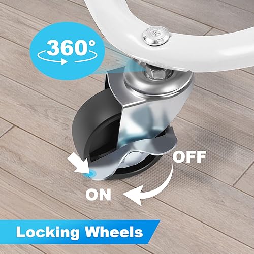 Miniatura 5 de Carrito utilitario de metal de 3 niveles, organizador de malla con asa y ruedas con bloqueo, carrito de almacenamiento multifuncional para cocina,