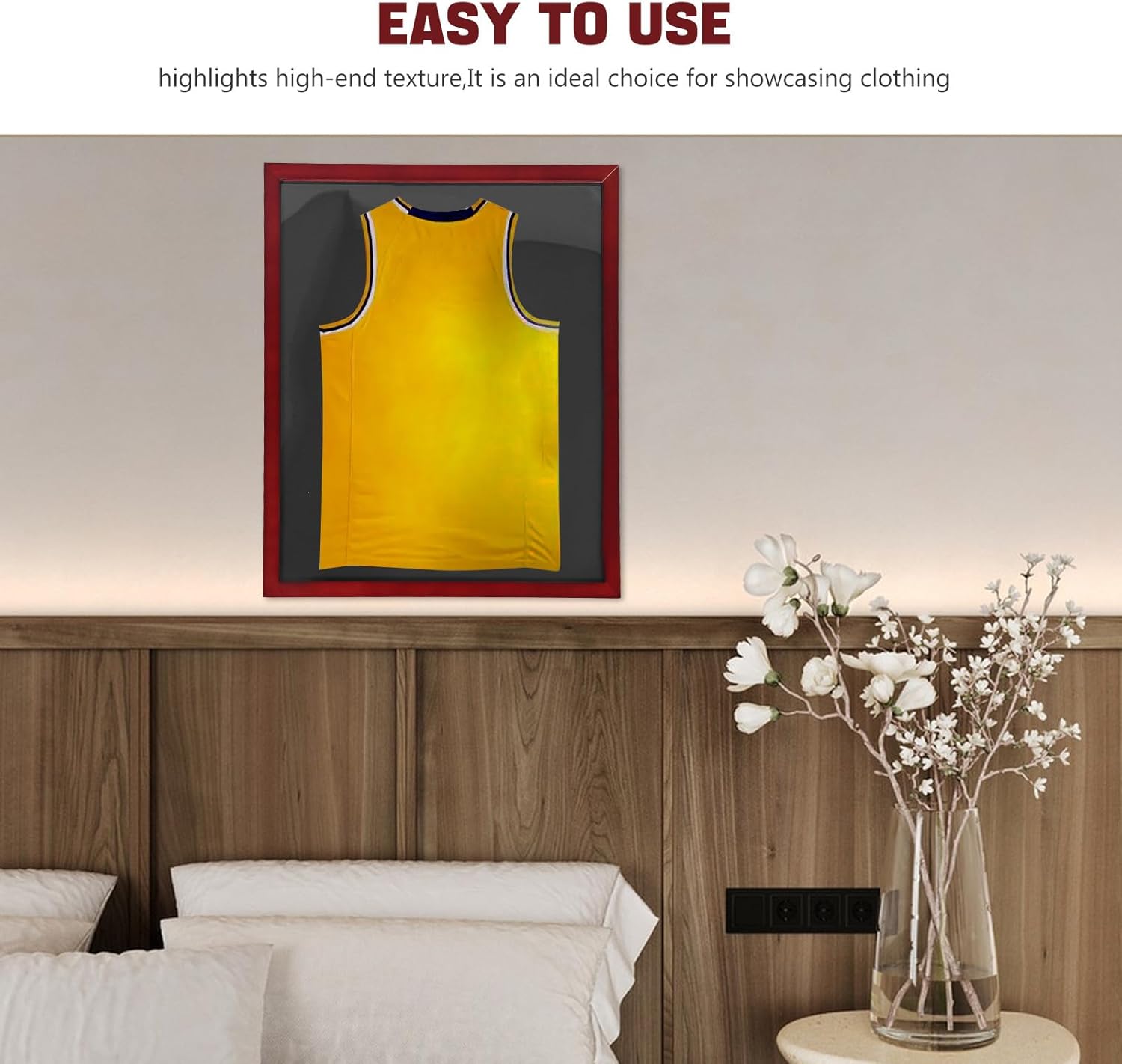 ABOOFAN Jersey Display Frame: Wooden Sports Jersey Case Shadow Box Frame for Basketball Football Baseball Shirts - Display Box for Memorabilia and Collectibles