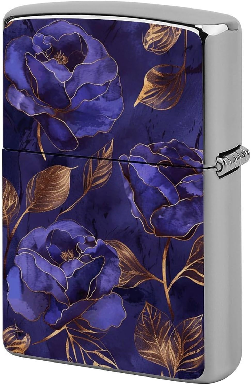 Metal Lighter Case Protective Cover, Gold Leaf Pattern