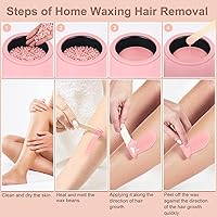 Vista 6 de Waxing Kit for Women - Mini Wax Warmer, Hard Wax Kit with 14oz Beads, Portable Hair Removal for Face, Armpit, Eyebrow, Brazilian Bikini Waxing at