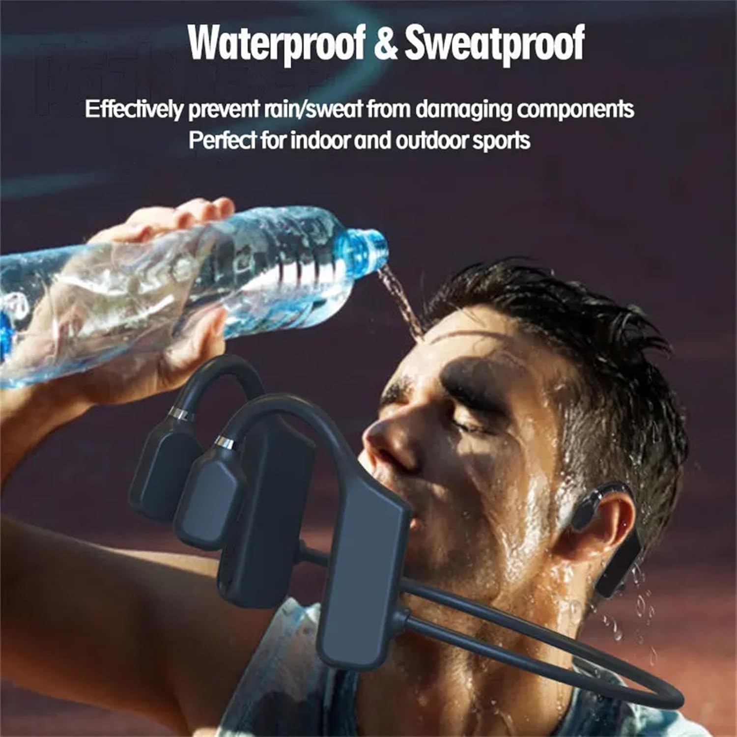Type C Wired Bone Conduction Earphones with Open Ear Microphone Compatible with Mobile Phones, Computers, and Tablets