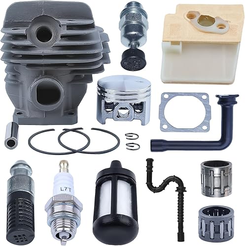 AUMEL 1121 020 1217 Kit de pistón de cilindro de 1.760 in para Stihl 026 MS260 Pieza de motosierra waire combustible aceite filtro línea cojinete
