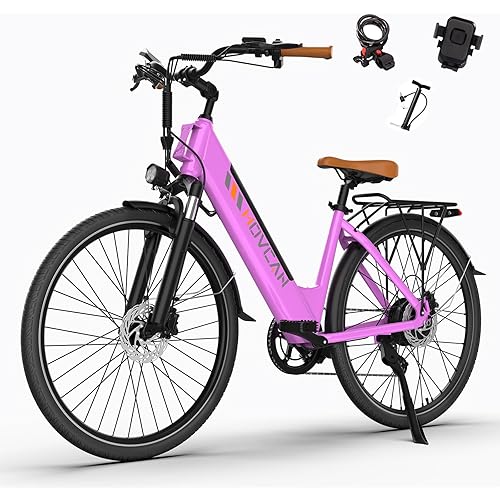 Movcan V80 Electric Bike, 1000W Motor 28MPH Ebike, 48V 13Ah Removeable Battery, 26'' City Cruiser Adult Electric Bicycles up to 70 Miles