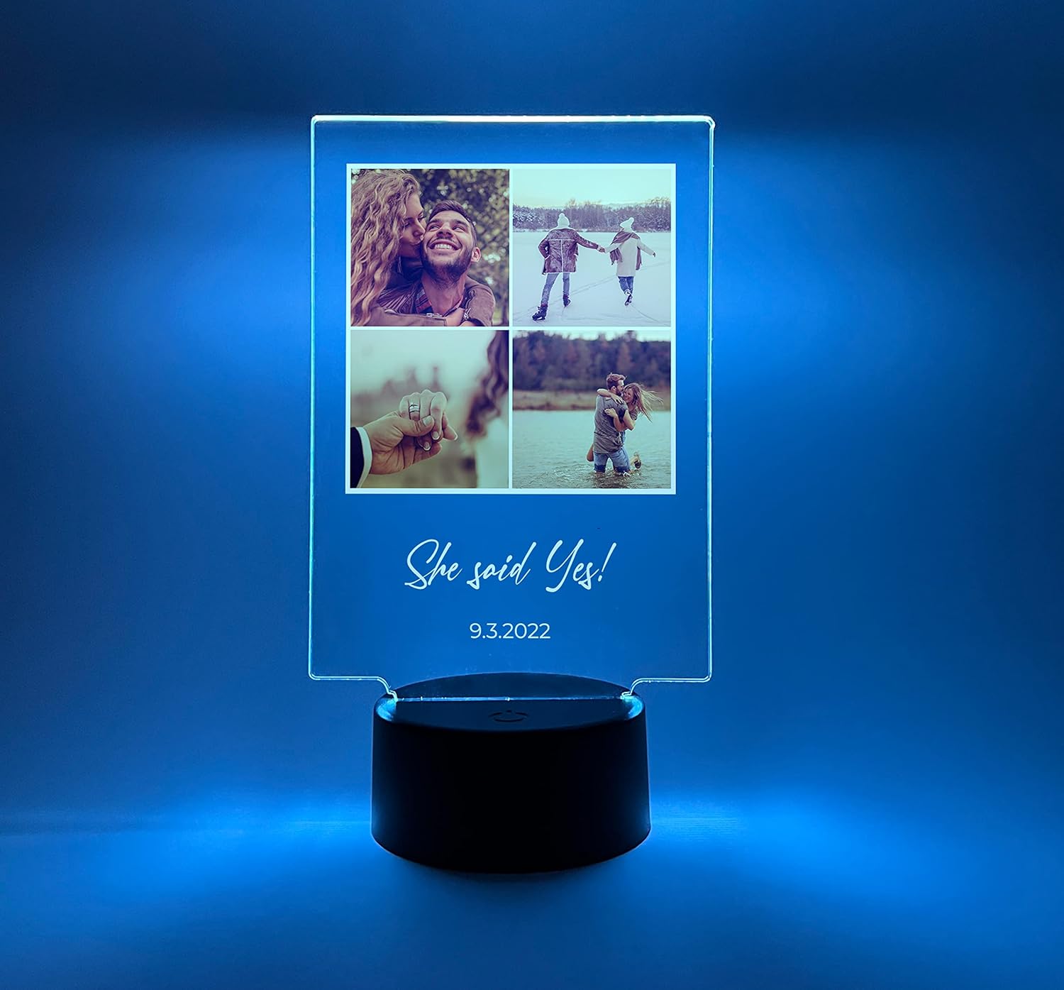 Custom Name Words Night Light With Photo Personalized Picture Frame Collage LED Table Lamp 16 Color Lights & Remote Mom Dad Boyfriend Girlfriend Birthday Anniversary Mother's Father's Day Wedding Gift