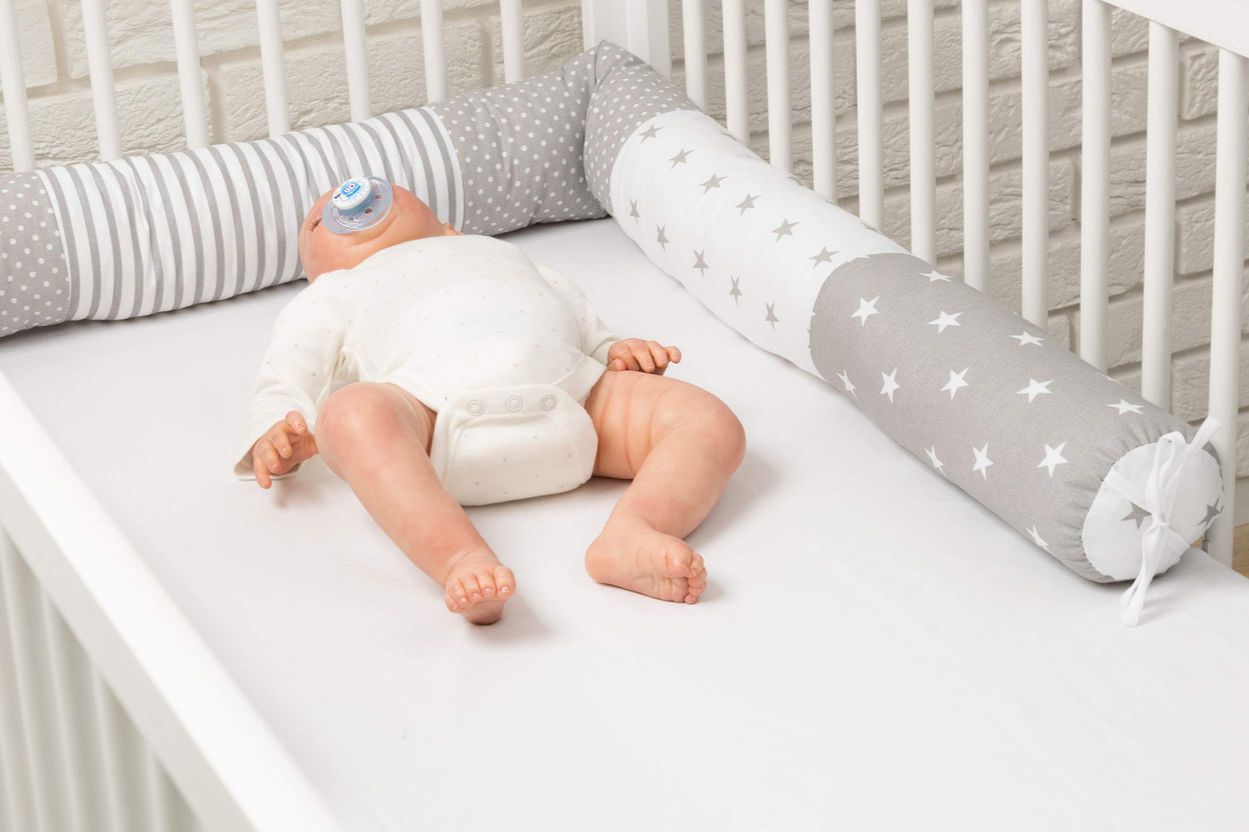 Bed Snake 210 cm Cot Bumper for Baby Cot Bed Bumper as Head Protection