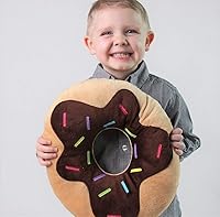 Vista 4 de Snuggle Stuffs Sprinkles Donut - Almohada de felpa de 14 pulgadas (chocolate)