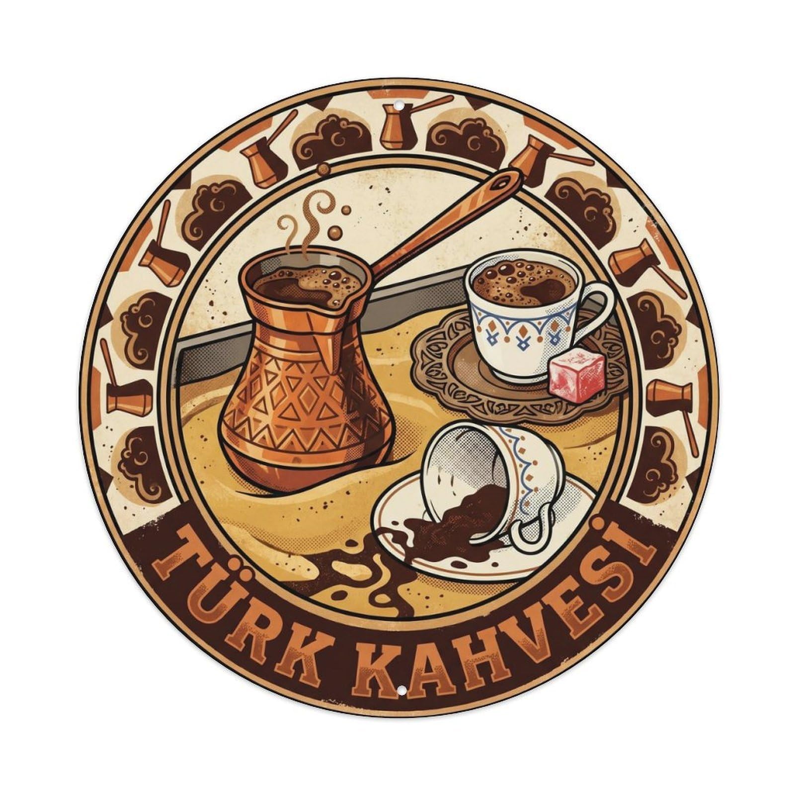 Turkish Coffee Ritual Culture Vintage Cuisine Metal Tin Sign
