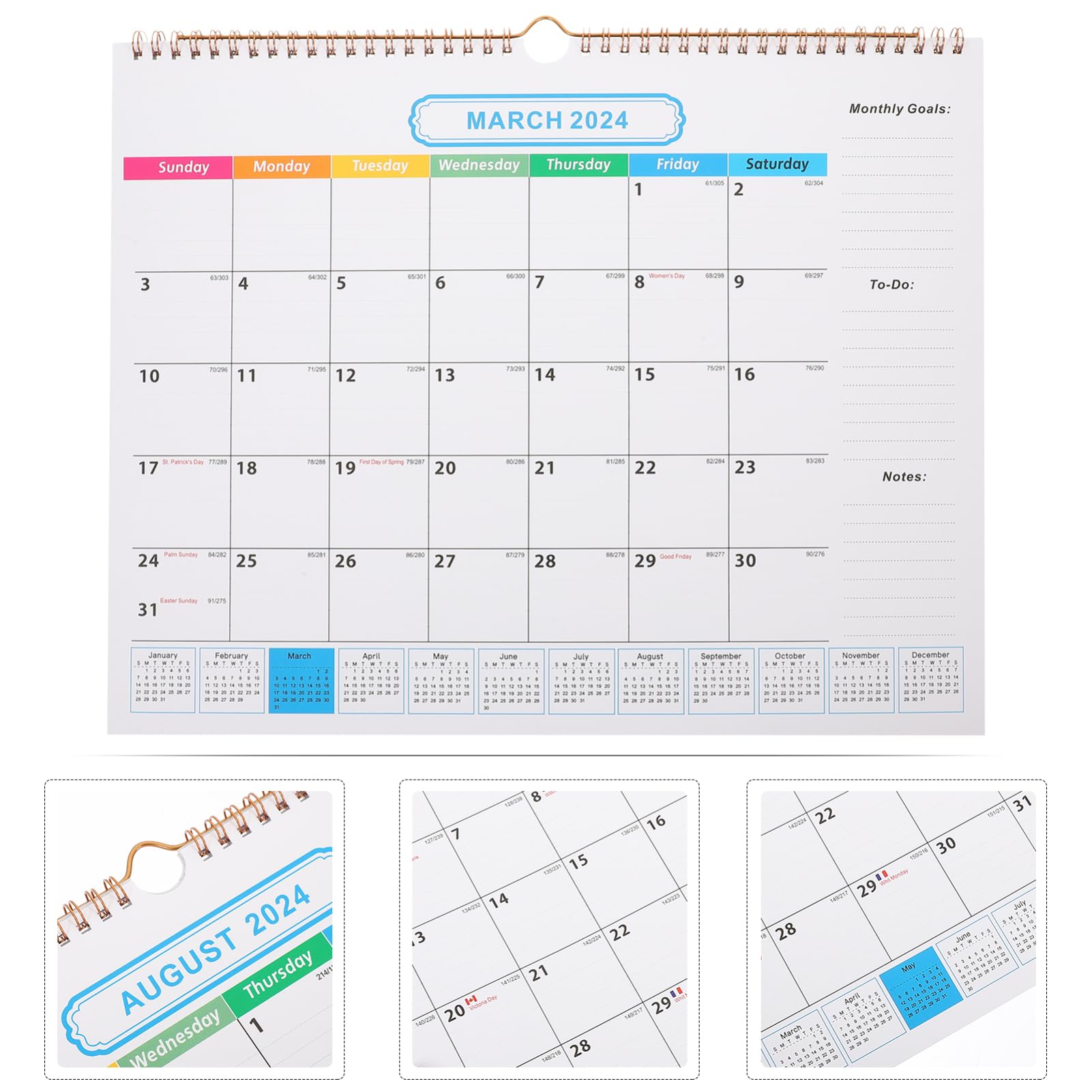 Tofficu 2stücke Kleinwandkalender Monate Hängender Monatskalender Für Zuhause Büro Schule Praktischer Countdown-kalender Mit Einfachem Design Für Organisation Von Terminen Und