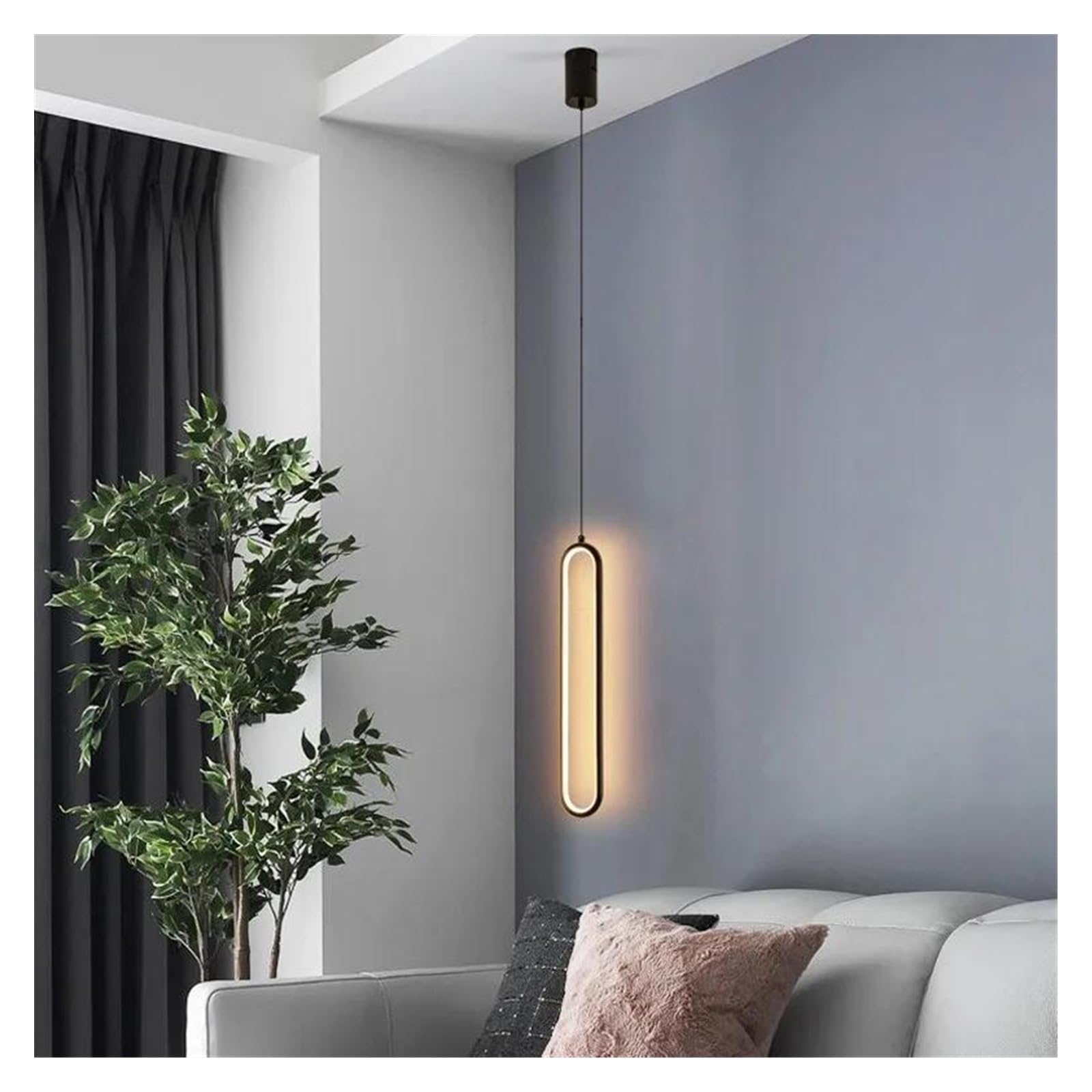 HYJAUSXB Chandelier Light, Bedside Minimalist Living Room Background Wall Nordic Restaurant Bedroom Long Line Lamp