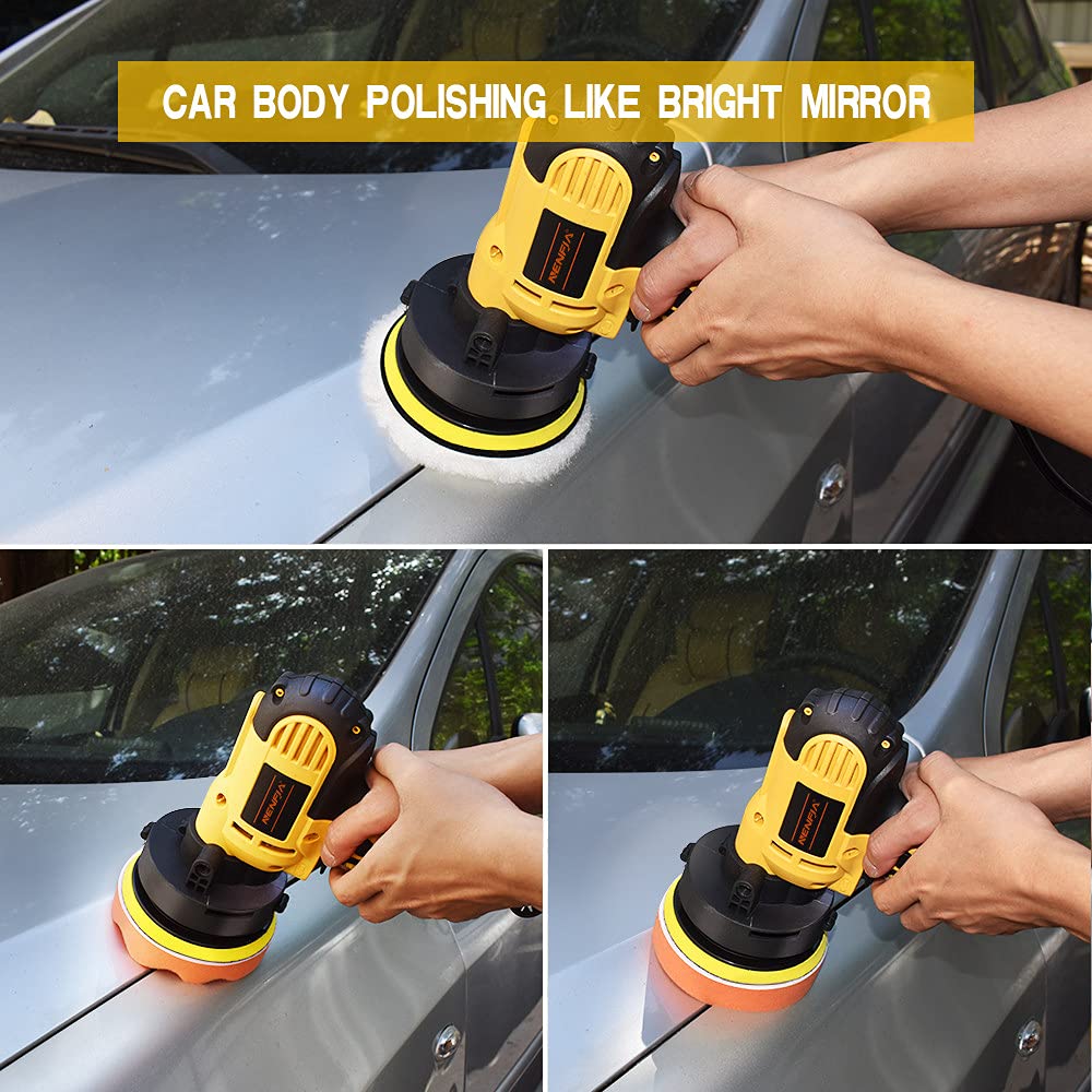 Juego de almohadillas de pulido de tampón de gofres de 11 piezas de 3/4/5/6 pulgadas para pulidora de coche + adaptador de taladro M10 M14 herramientas eléctricas, 6 pulgadas