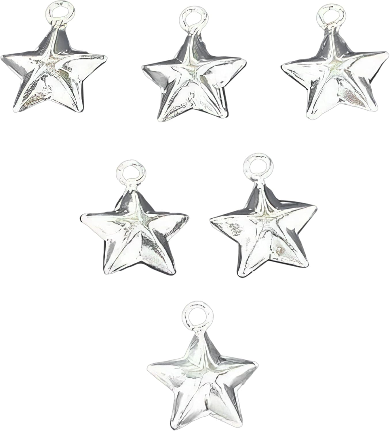 Star Charms Sterling Silver 12.5mm 6Pcs Clasp Style Charms Clothing, Shoes & Jewelry