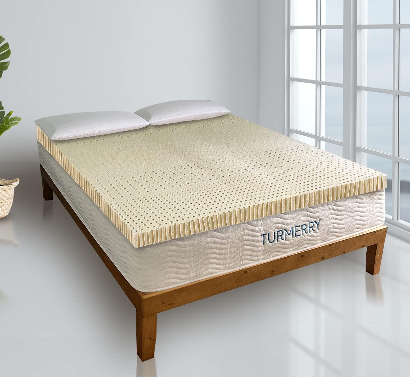 Green Natural Organic Latex Mattress Topper Twin Size - 2 inch - Soft Plush Pillow Top - GOLS Certified Latex Foam Bed Pad for Side Sleepers Zonal Support Durable and Breathable
