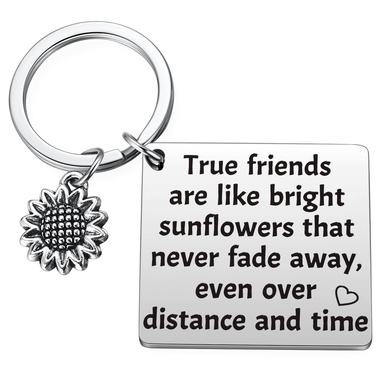 Best Friend Long Distance Friendship Keychain Jewelry, Sunflowers Gifts for Women, Coworker Moving Work Leaving Goodbye Gift