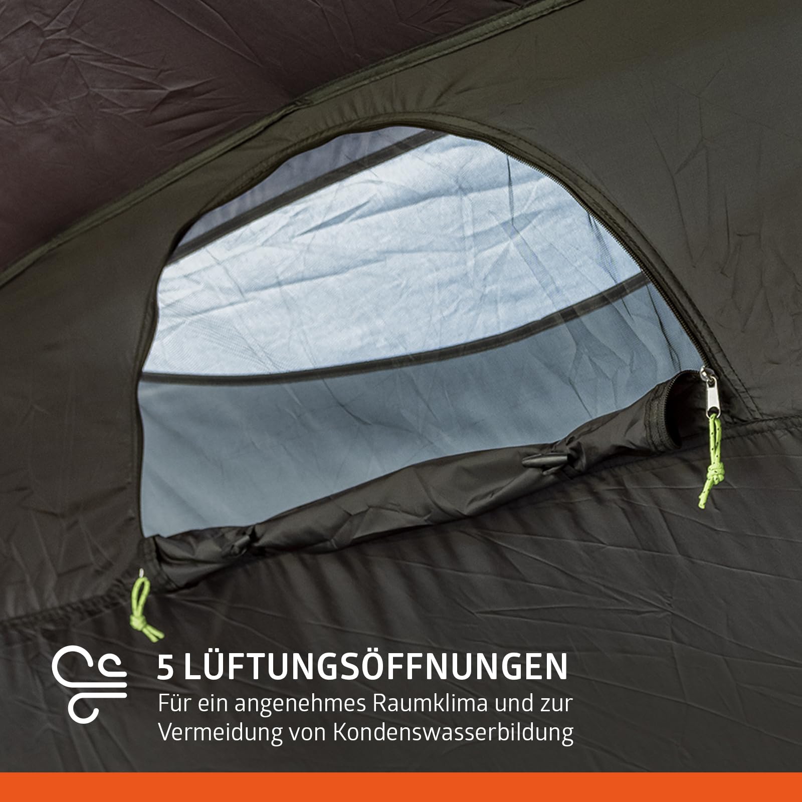 Campout Aufblasbares Tunnelzelt - Familienzelt - Luftzelt - Wasserdicht mit 5000 mm - Inklusive Pumpe, Bodenplane und vordach