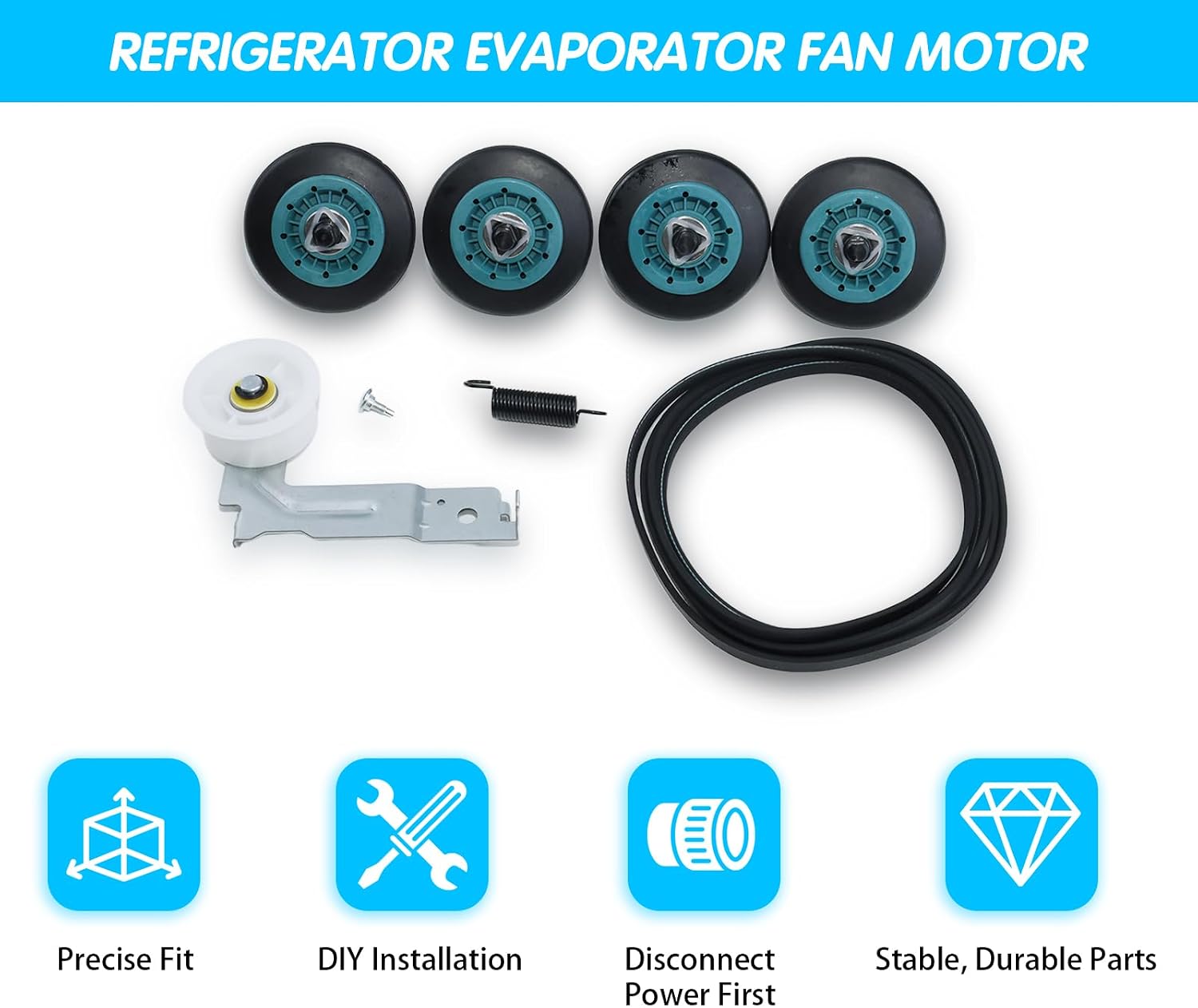 DV42H5000GW/A3 DV42H5200EF/A3 DV42H5200EP/A3 DV42H5000EW/A3 DV42H5200EW/A3 DV48H7400EW/A2 Dryer Repair Kit Drum Rollers Belt Idler Pulley for Samsung DV48J7700EW/A2 DV220AEW/XAA DV219AEW/XAA