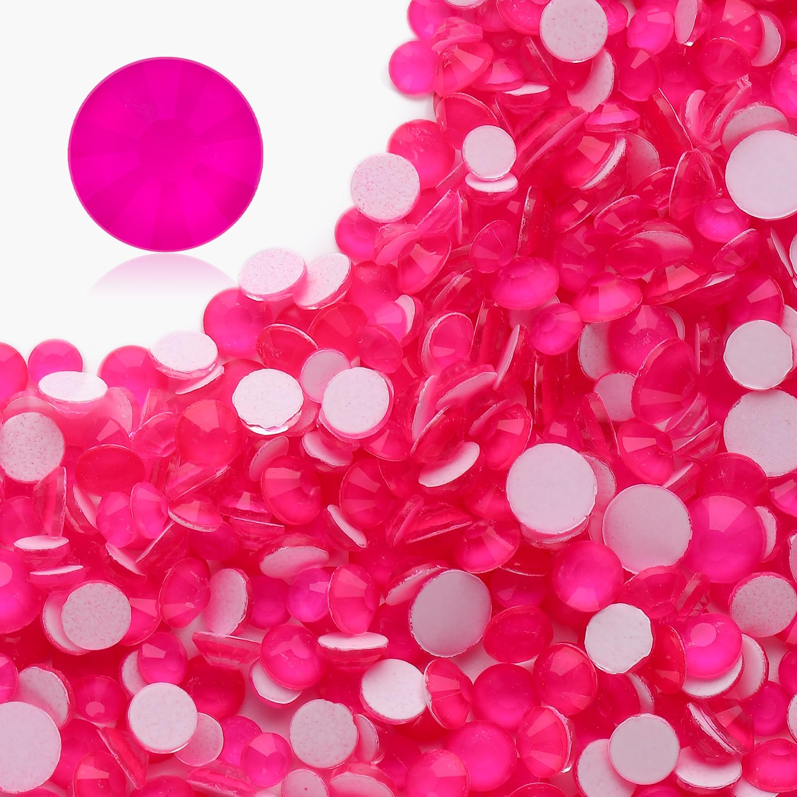 288PCS Neon Rose SS30 Flatback Rhinestones(6.4-6.6mm)