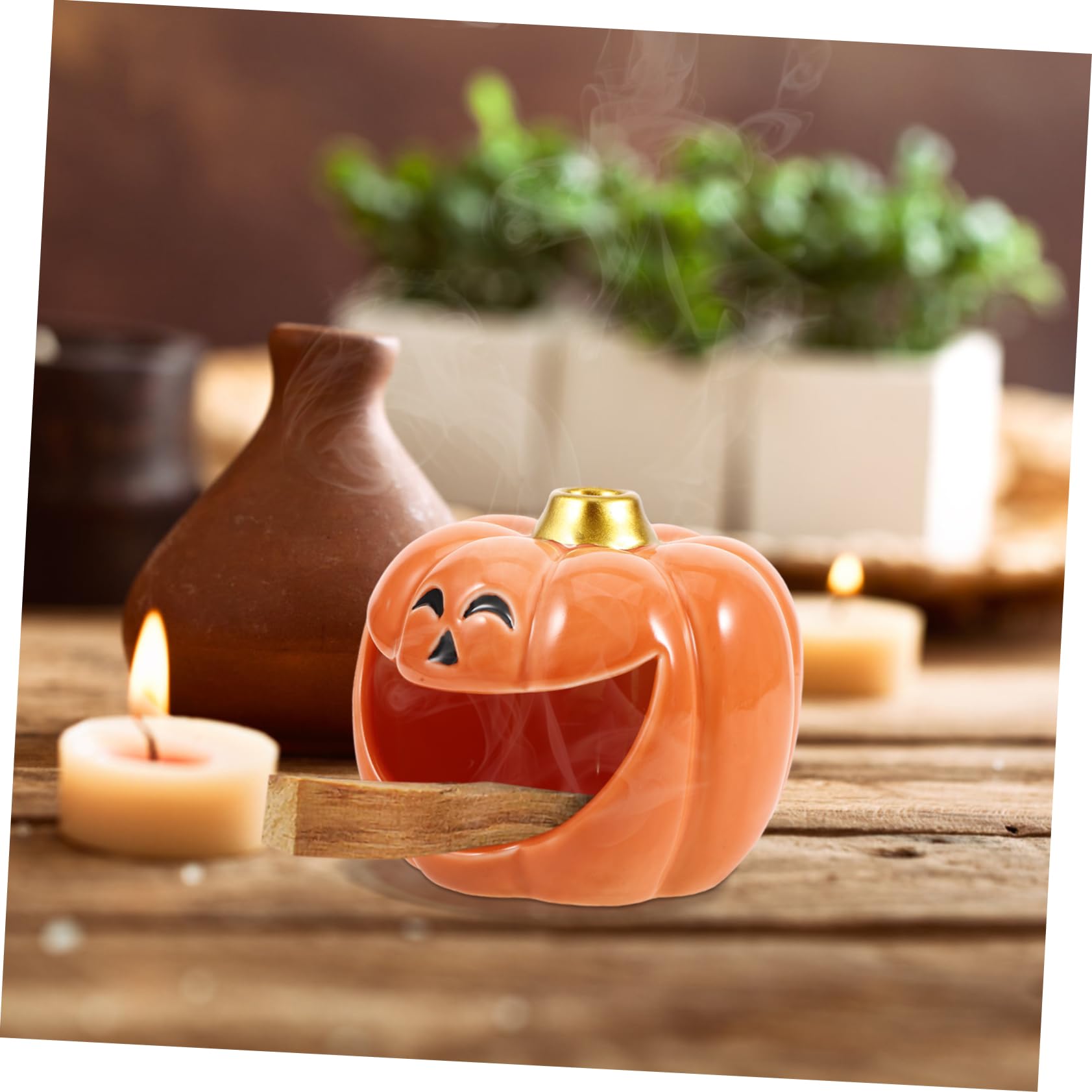 Quemador De Incienso De Calabaza De Cerámica para Varillas De Decoración Festiva para Hogar y Oficina Accesorio Elegante para Relajación y Estilo