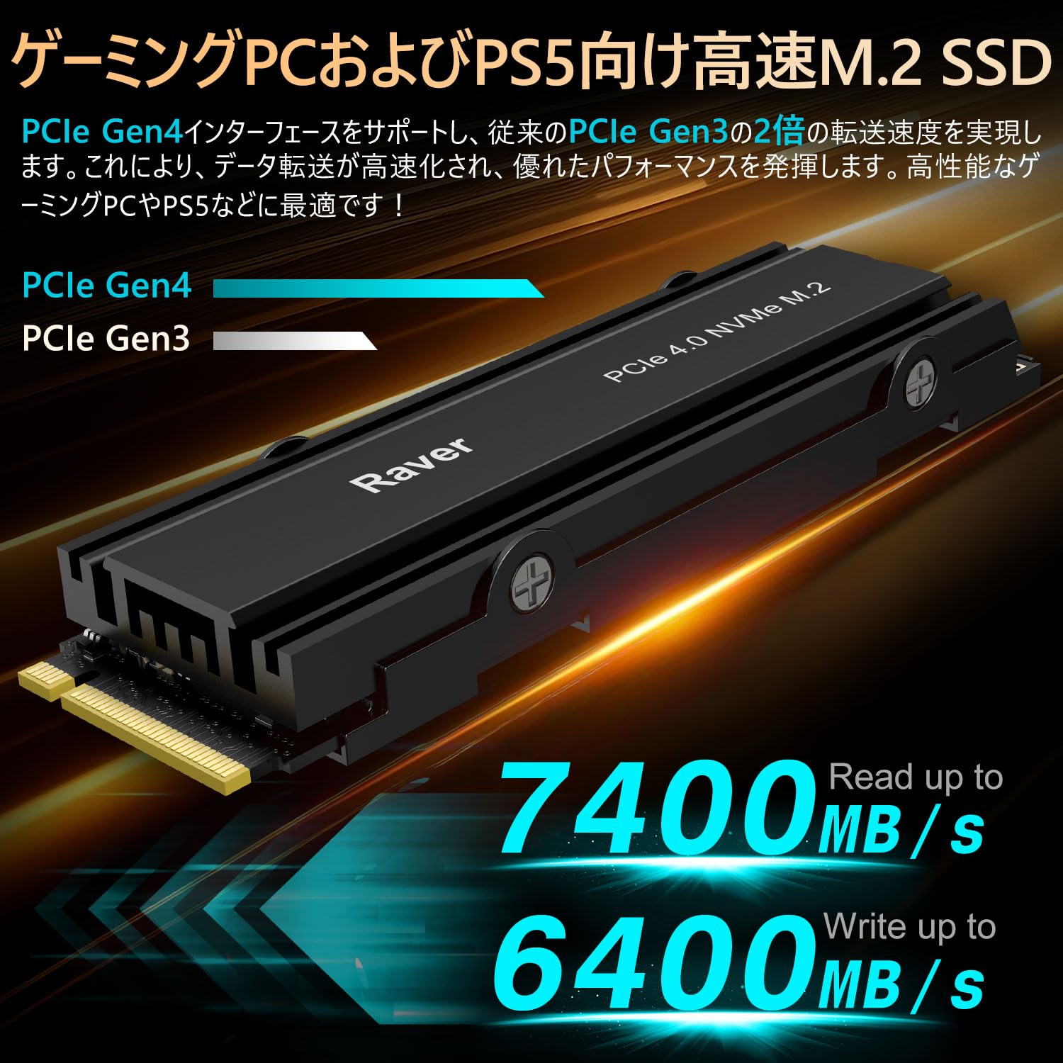 Amazon.co.jp: Raver 内蔵 SSD 2TB PCIe Gen4x4 M.2 NVMe 2280