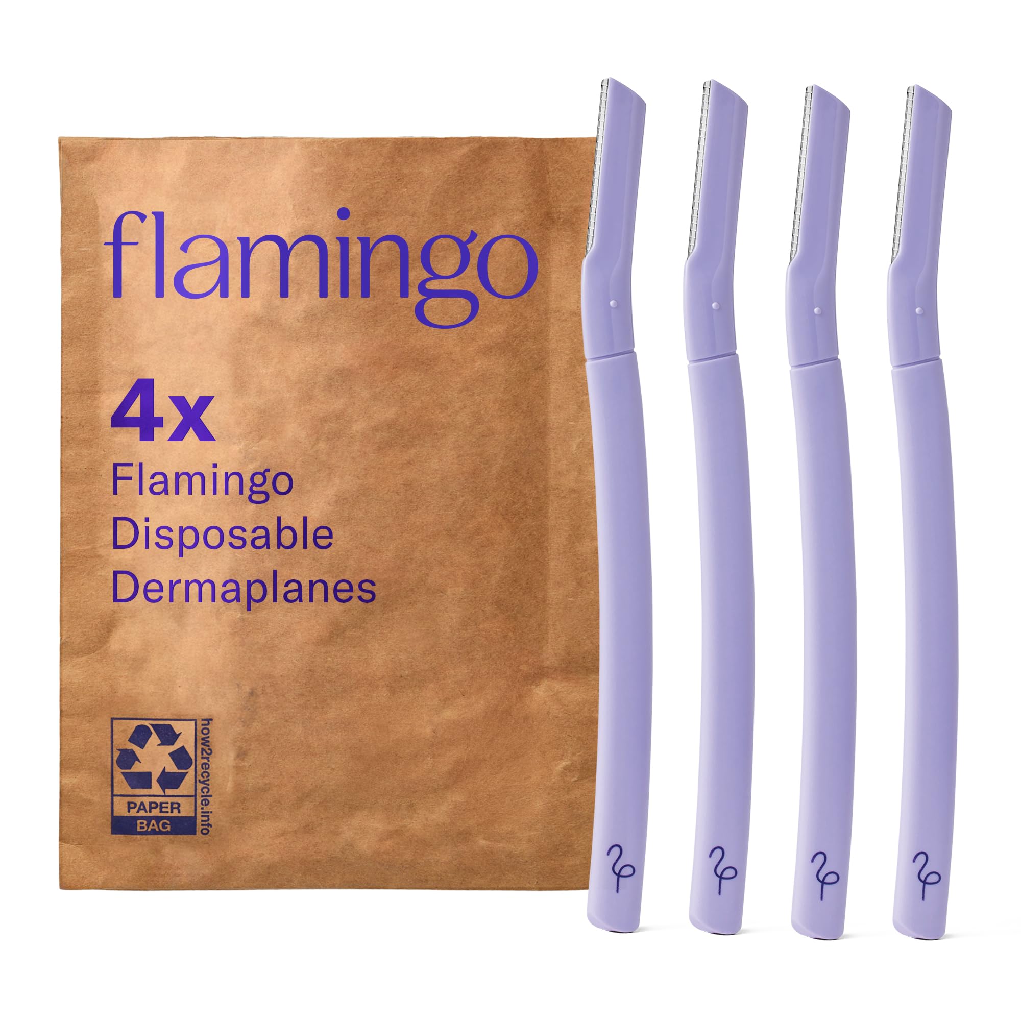 Flamingo Rasuradoras desechables Dermaplane, 4 cuchillas faciales de una sola hoja para mujer