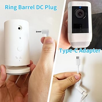 شاحن لوحة شمسية للكاميرا الحلقية،متوافق مع بطارية Ri ng Stick Up Cam، بطارية Ring Spotlight Plus/Pro، مقاوم للماء، شحن سريع 5 فولت 6 وات