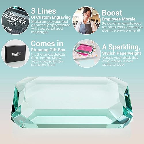 Miniatura 5 de Baudville Regalos de agradecimiento a los empleados de cristal de jade Aumenta la moral de los empleados, la motivación y el ambiente de trabajo