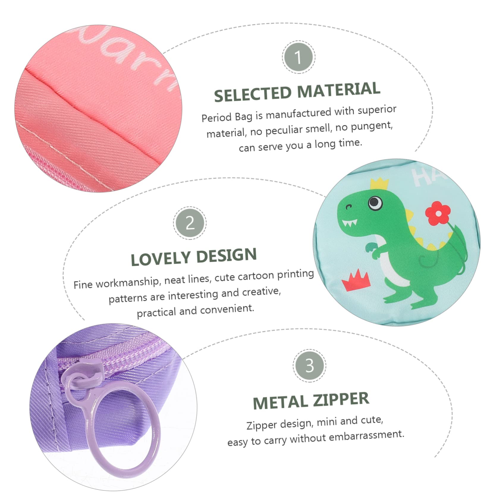 4 set Borsa Per Il Trucco Con Ragazza Dei Cartoni Animati Assorbenti Igienici Piccoli Sacchetti Per Monete Pratici Per Il Ciclo Mestruale Borsa Portaoggetti Per 4 pezzi * 4