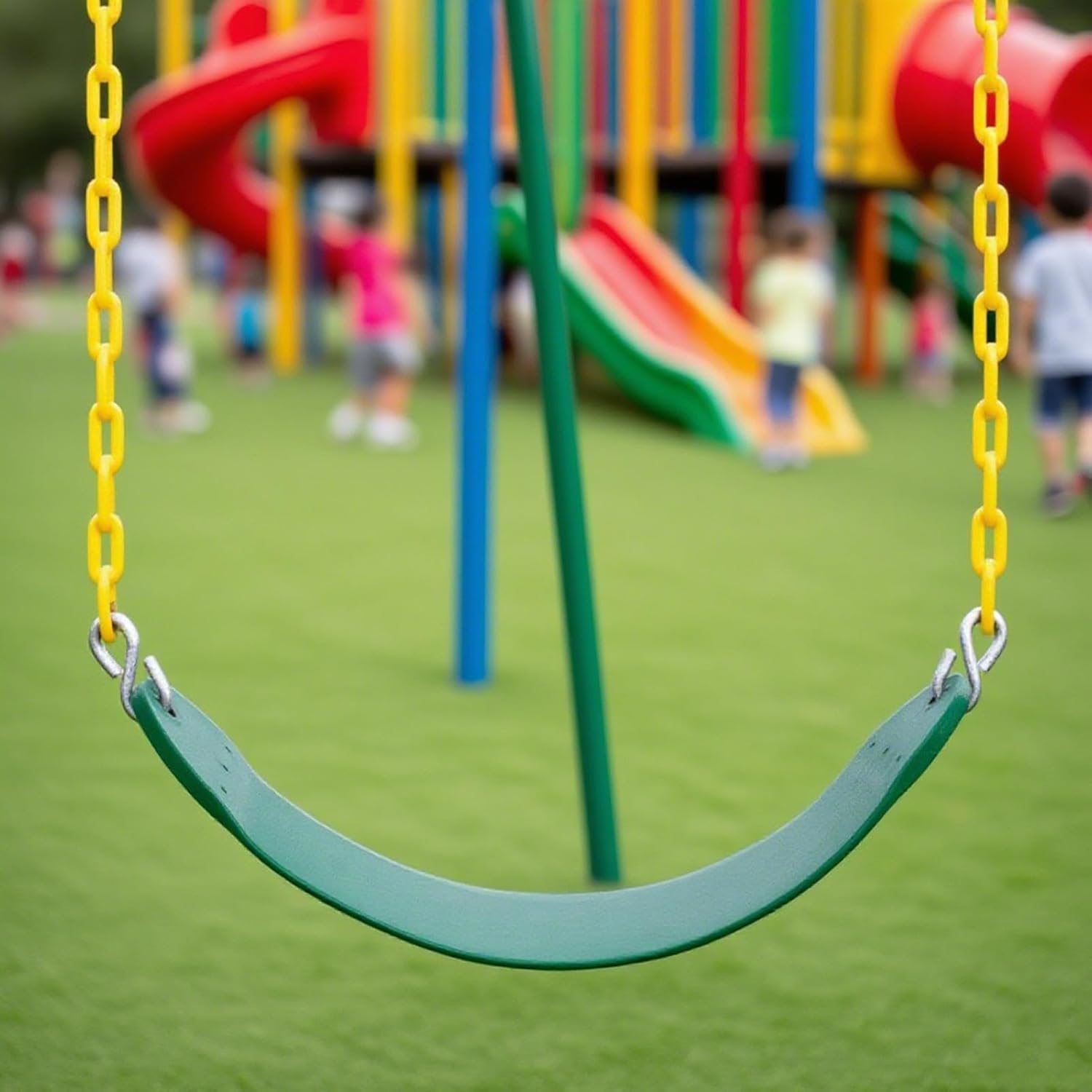 Kids Swing Seat - 67x14x1.2cm Outside Child Swing Seat | Green Color Toy Family Interactive Activity | Rust Resistant Chain for Children Preschoolers Pupils Girls Boys Encouraging Playtime