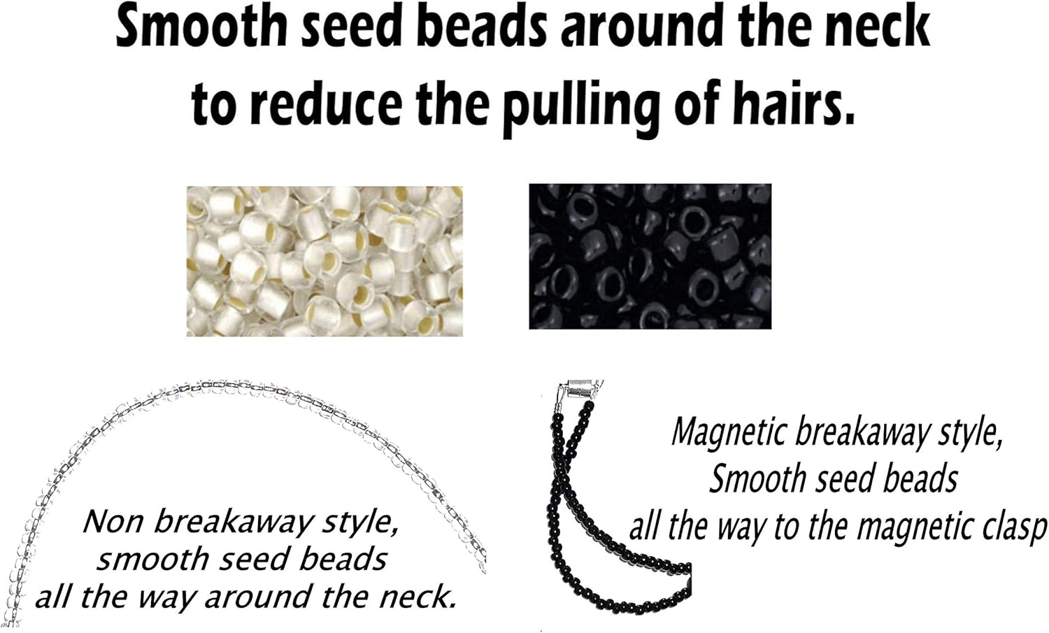 Hidden Hollow Beads Beaded Lanyards, Pack of 3 of Women's Fashion Jewelry Lanyards, Strong Beaded Chain Badge Key Holder 34"