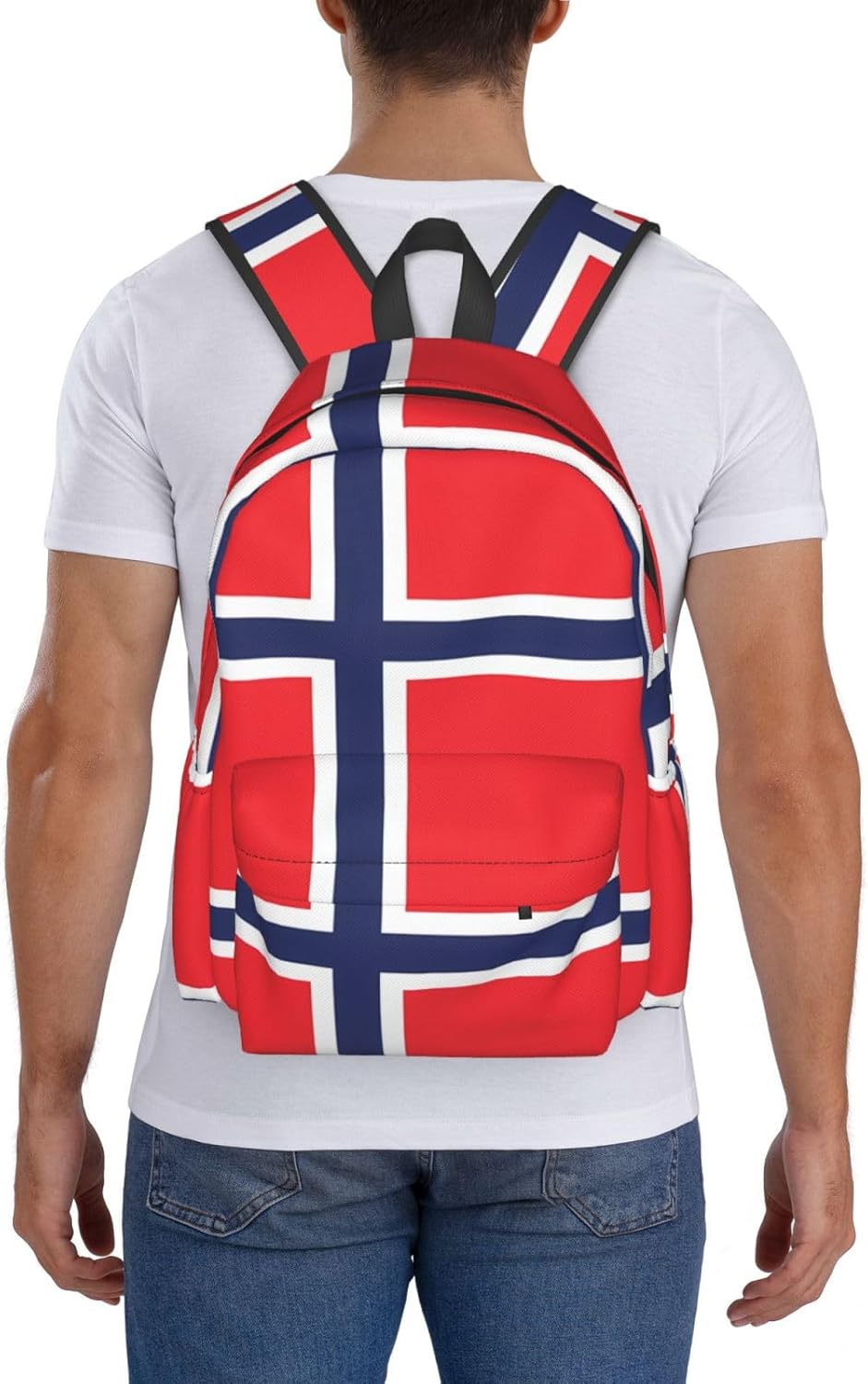Norway Norwegian Flag Laptop Commuter Backpack Shoulder Bag Casual Back Pack Daypack Bags With Side Pockets For Work Travel Daily Use