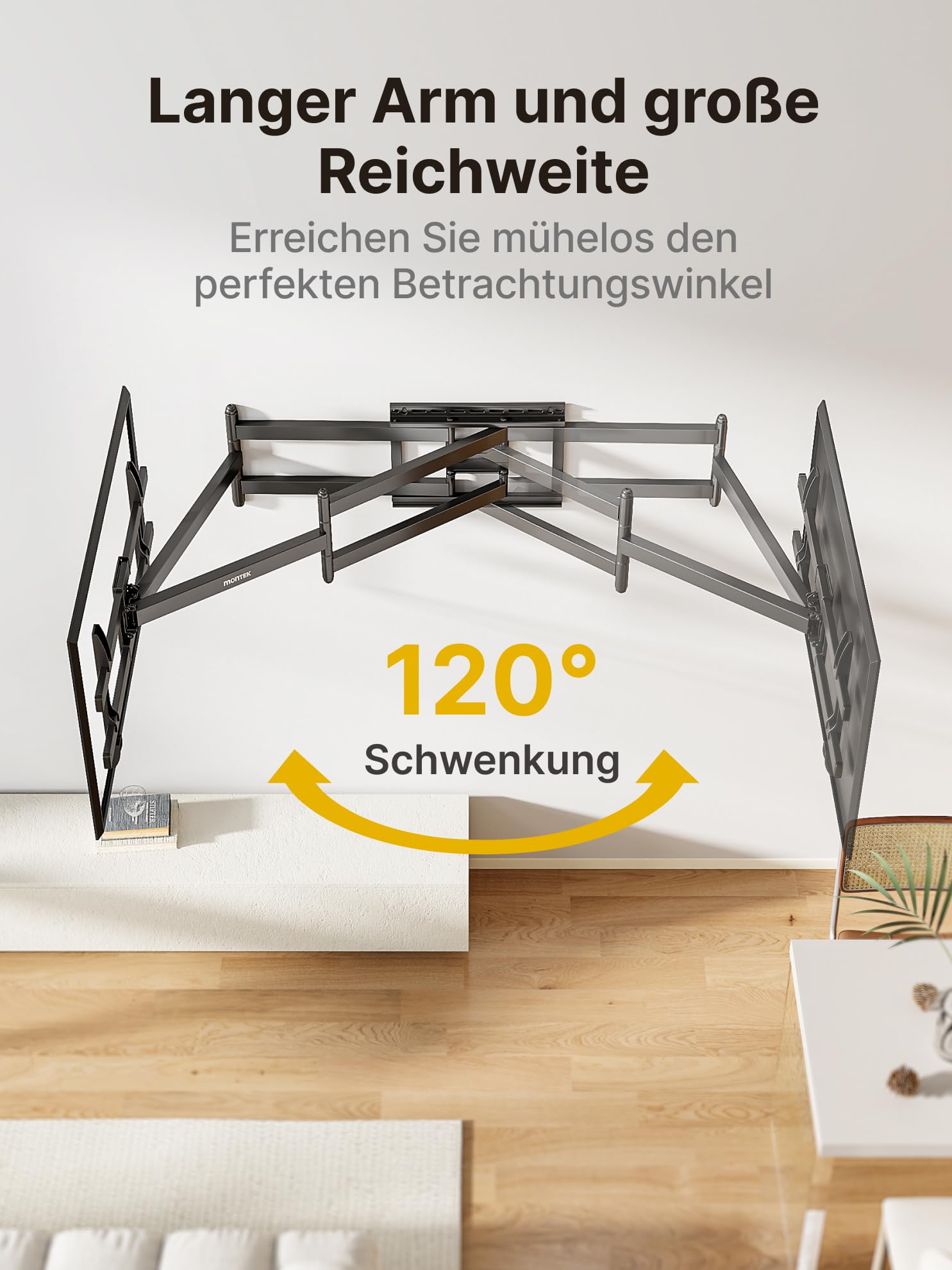 Ultra Slim Tv Wandhalterung MonTEK Vollbewegliche TV Wandhalterung Für 37–90 Zoll Fernseher Bis 75 Kg Wandhalterung Fernseher M Tv Wandhalterung 85 Zoll Schwenkbar