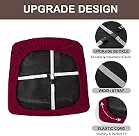 Vista 4 de Genina Fundas impermeables de asiento para silla de comedor, fundas elásticas para sillas de comedor, fundas protectoras para sillas de cocina