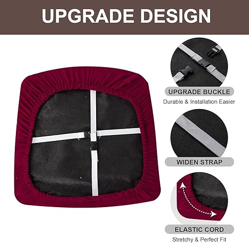 Miniatura 4 de Genina Fundas impermeables de asiento para silla de comedor, fundas elásticas para sillas de comedor, fundas protectoras para sillas de cocina,