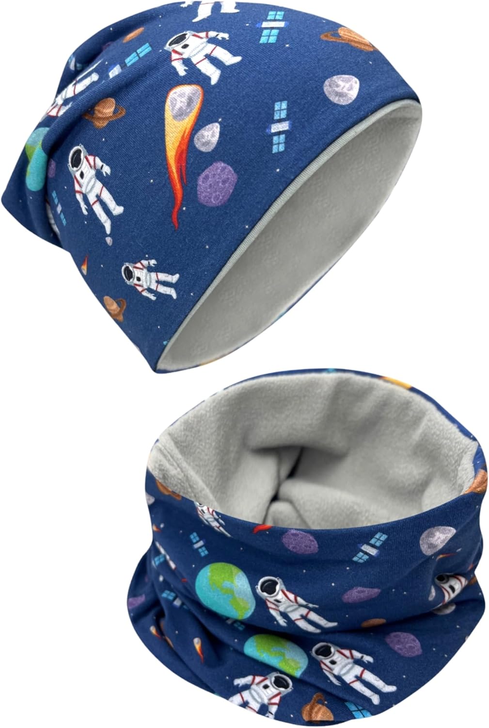 HECKBO Children Beanie Hat & Loop Tube Scarf Set Spring Summer Fall Winter