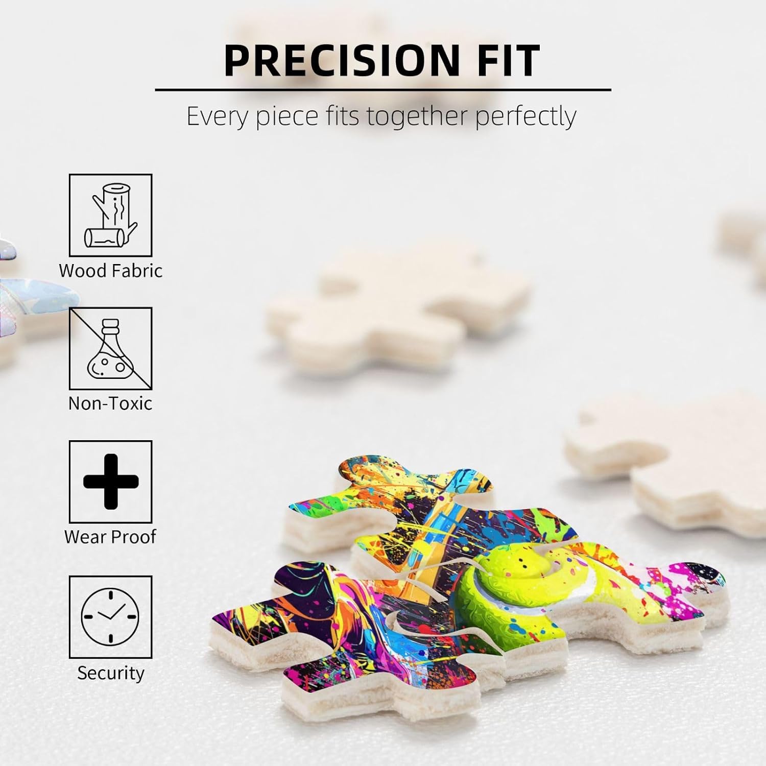 American Tennis Jigsaw Puzzle Colorful Ball Sports Jigsaw Puzzles for Adults 500 Pieces Tennis Player Wooden Puzzle Quality Graffiti Street Vibrant Puzzles Gift Family Activity Perfect for Friends