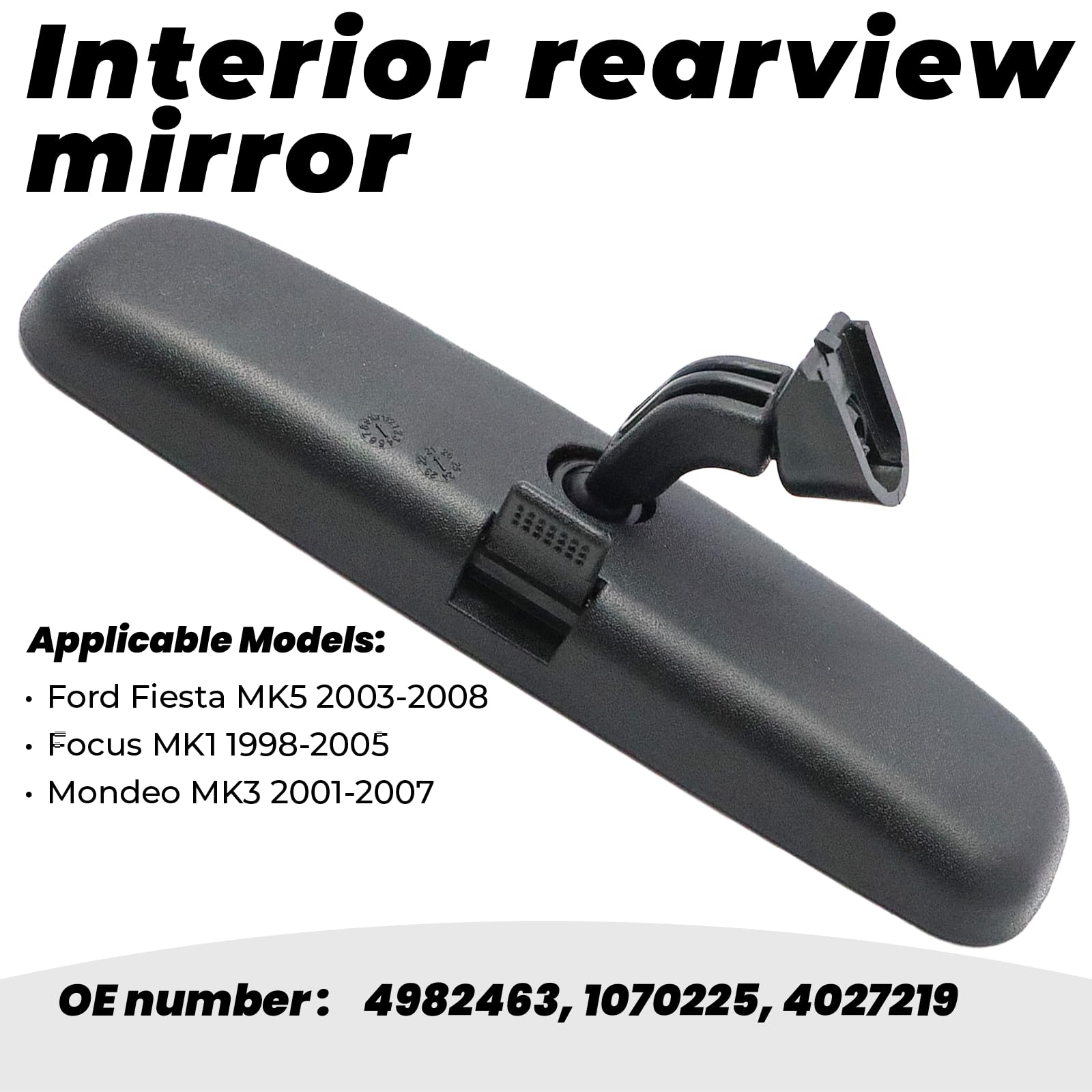 SouLron Rétroviseur Intérieur pour Ford Fiesta MK5 2003-2008 Focus MK 1 1998-2005 Mondeo MK3 2001-2007 4982463 1070225 4027219