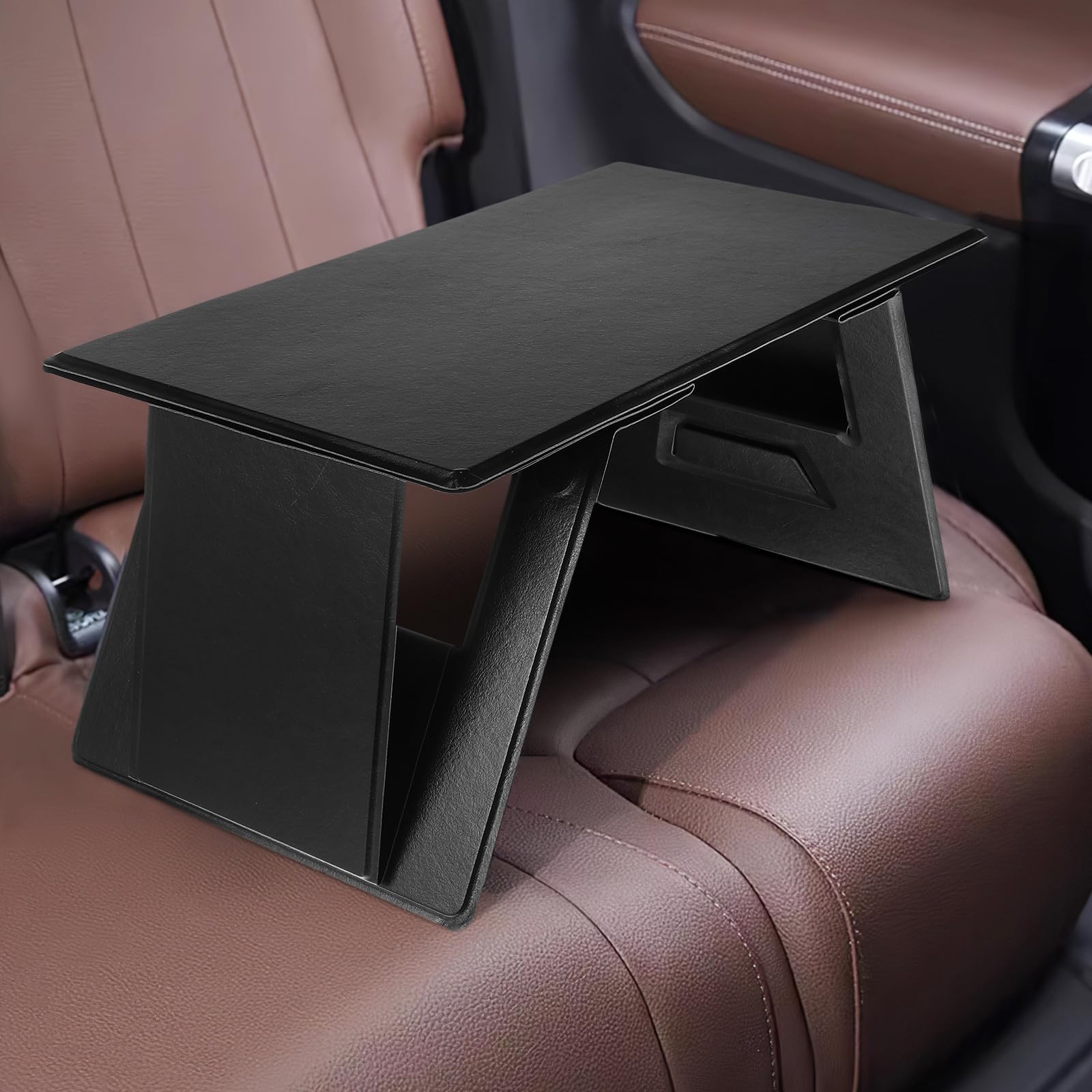 SHINEOFI Supporto per Computer Portatile Pieghevole Tavolino da Uso Quotidiano in Pu e Pannello ad Alta Densità, Versatile e Facile da Riporre, per Auto e Divano